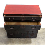 Black Lacquer Shonai Ko Dansu | Small Japanese Antique Tansu Chest