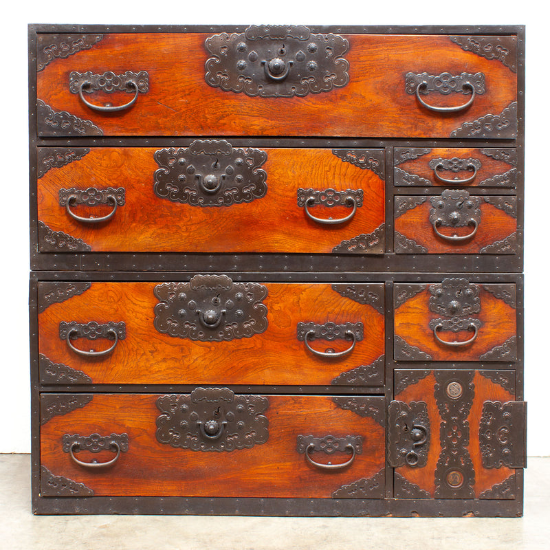 Rare Two Section Clothing Chest from Ogi, Sado Island- Japanese Antique Furniture