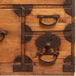Kiri Ko Dansu with Fan Lockplates | Small Japanese Antique Tansu Personal Chest
