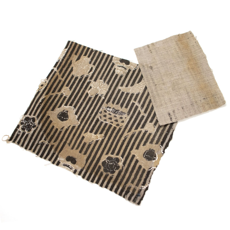 Tea Ceremony Sarasa Katazome Textile Fragment | Japanese Stencil Dyed