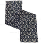 Japanese Indigo Double Sided Katazome Panel Textile Tortise Shell Flower Pattern