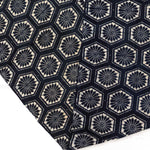 Japanese Indigo Double Sided Katazome Panel Textile Tortise Shell Flower Pattern