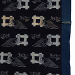 E-Gasuri Tortise and Crane Futonji | Japanese Indigo