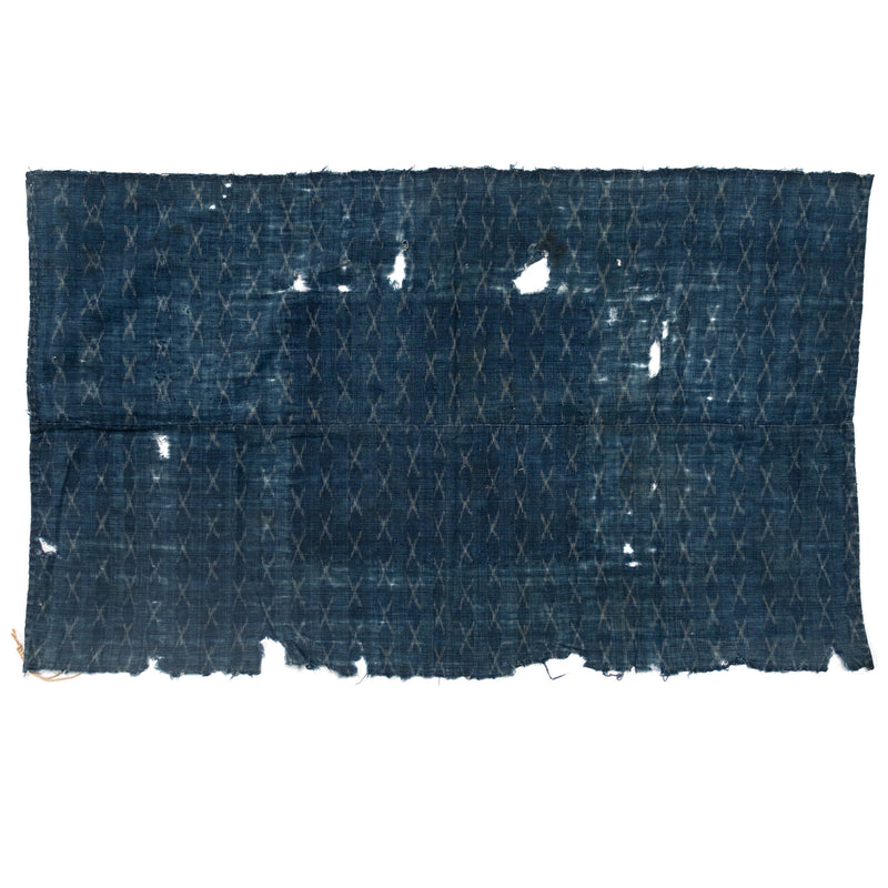 Indigo Kasuri Boro 2 Panel Sheet | Japanese Patchwork Textile