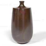 Vintage Bronze Single Flower Vase with Purple Accents