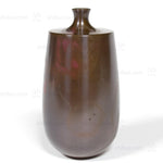 Vintage Bronze Single Flower Vase with Purple Accents