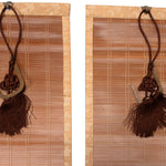 Sudare with Brocade Border| Split Bamboo Blind | Set of 2