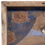 Japanese Antique Hand-painted Ema of a Praying Woman and Peony Flower Curtain