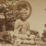 Antique Japanese Albumen Photo of Buddha Statue at Shinkoji Temple