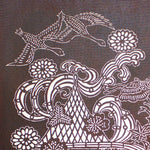 Katagami Japanese Lacquered Paper Stencil with Geese and Drying Nets
