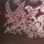 Katagami Japanese Lacquered Paper Stencil with Geese and Drying Nets