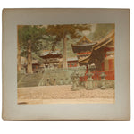 Hand Tinted Antique Japanese Albumen Photo of Nikko Temple