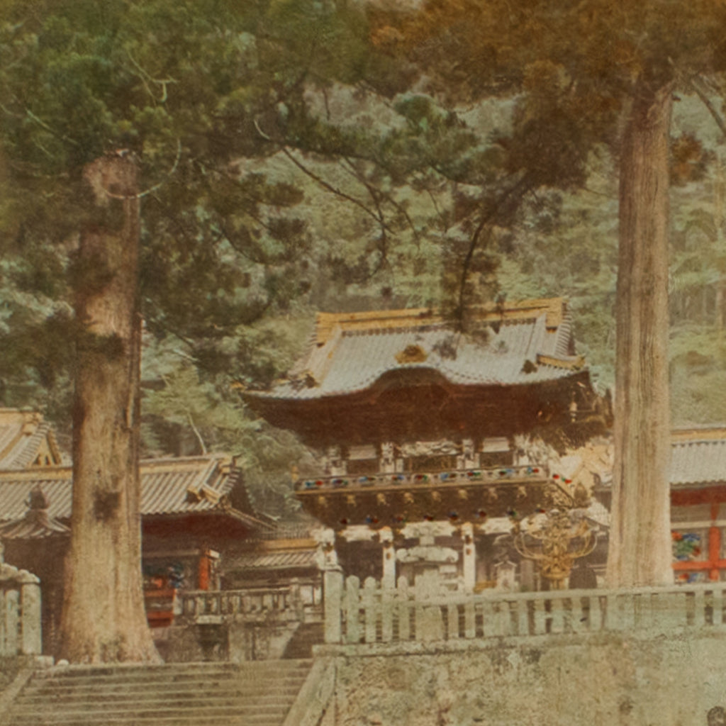 Hand Tinted Antique Japanese Albumen Photo of Nikko Temple – Shibui ...