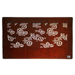 Katagami Japanese Lacquered Paper Stencil with Kutsuwa Horse Bit Motif