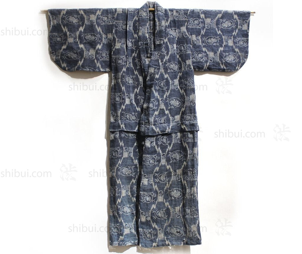 2kg 　絣×チェック　襤褸敷物　ボロ　japan vintage　boro 3種類の襤褸（ボロ） – KUON Tokyo