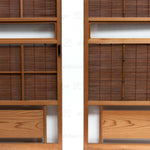 Sugi Yoshido Doors (Set of 2) | Japanese Cedar and Bamboo Wooden Doors for Summer | Architectural Decor