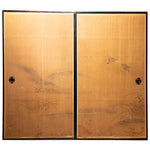 Edo Period Sumi-e Painted Doors (Pair) | Hand Painted Landscape with Birds | Sliding Doors | Architectural Decor