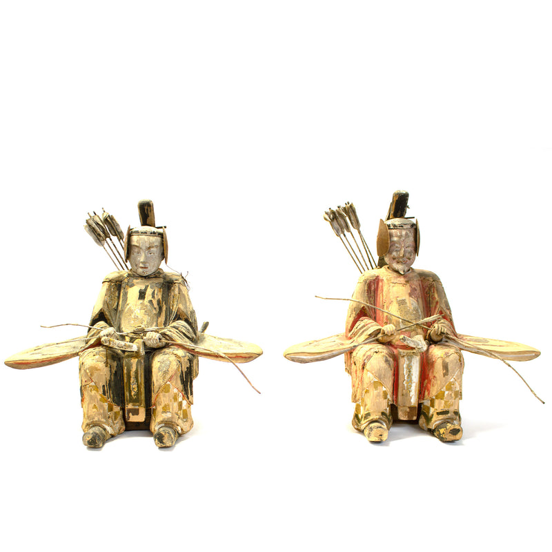 Sadaijin & Udaijin Antique Japanese Guardian Figures