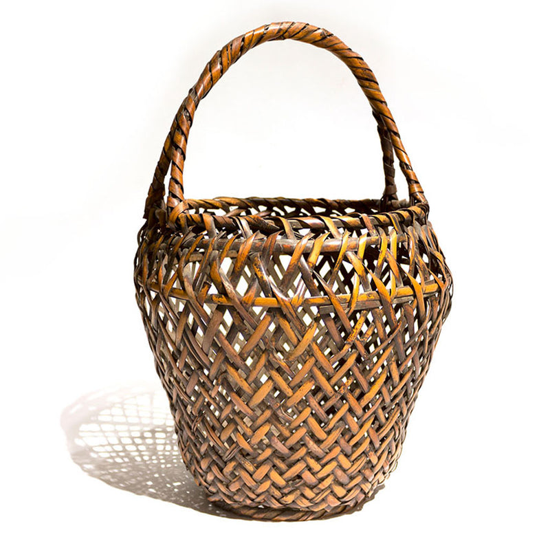 Japanese Bamboo Ikebana Flower Basket