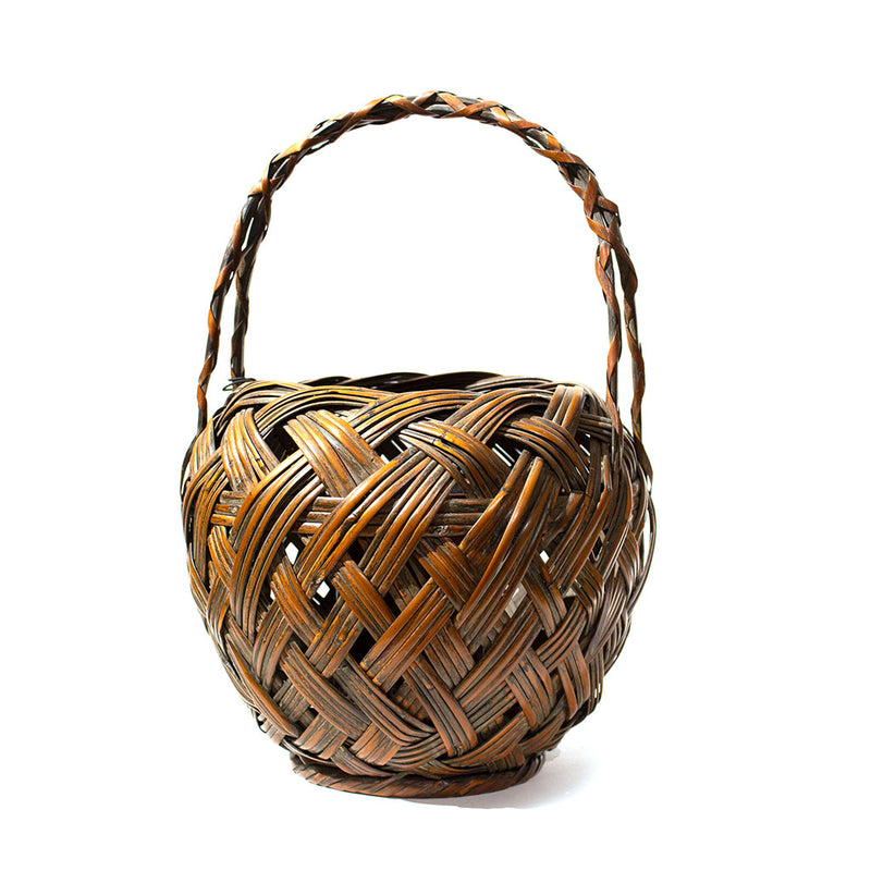 Japanese Bamboo Ikebana Flower Basket