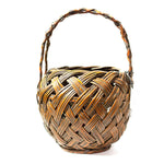 Taisho Era Japanese Antique Bamboo Ikebana Flower Basket