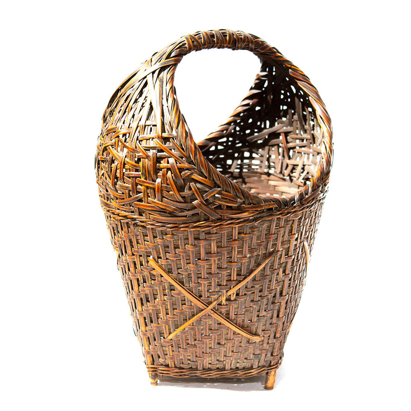 Meiji Era (19th Century) Japanese Antique Bamboo Hanakago | Bamboo Flower Basket | Unsigned 