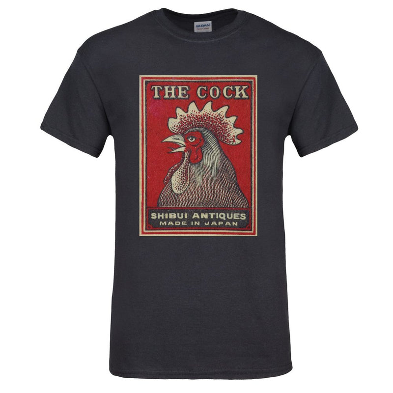 Black  "Shibui Antiques" - "The Cock" Matchbox Cover T-Shirt