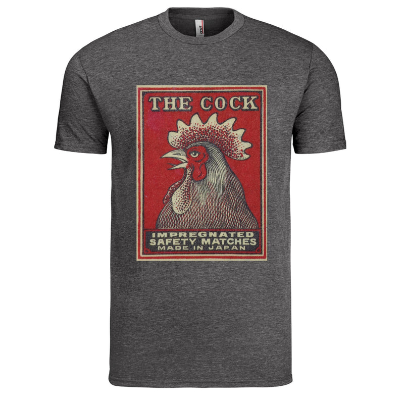 Heather Dark Gray "The Cock" Matchbox Cover T-Shirt