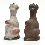 Pair of Clay Inari Foxes