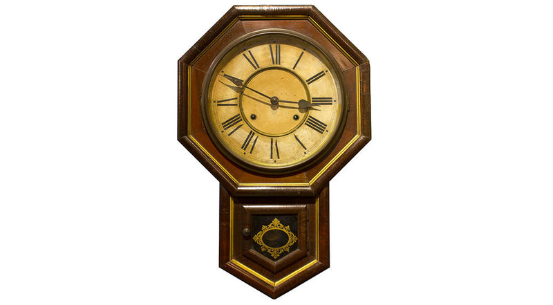 octagonal clock with projection for pendulum Beautiful Japanese Antique Wall Clock