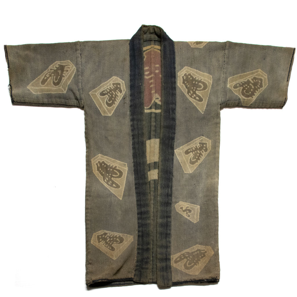 Antique Japanese Fireman's Coat with Tsutsugaki Shogi Motif – Shibui ...