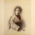 Hand Tinted Antique Japanese Photography Of a Young Woman