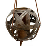 Japanese Antique Bronze Basket Hanging Vase