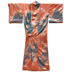 Meisen Silk Kimono with Mt Fuji Motif