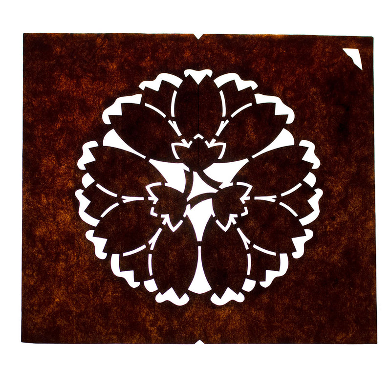 Japanese Motif Lacquered Paper Stencil Crest