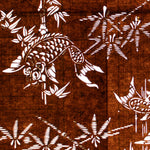 Katagami - Koi and Bamboo- Japanese Lacquered Paper Stencil