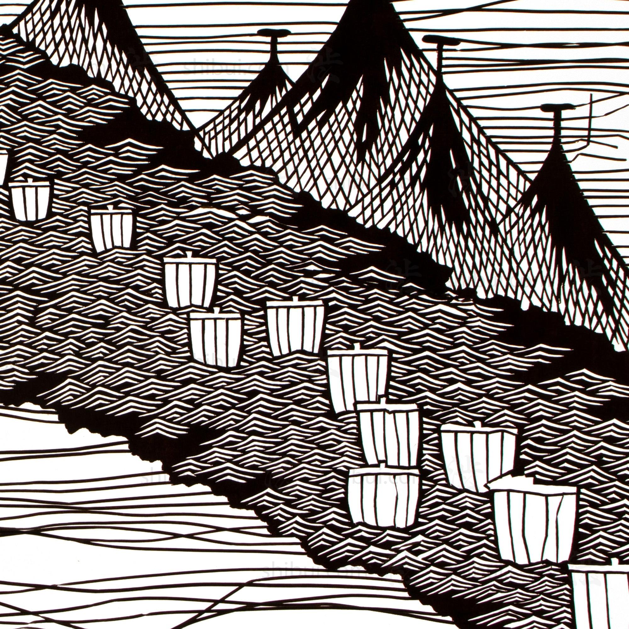 Katagami  Japanese Lacquered Paper Stencil