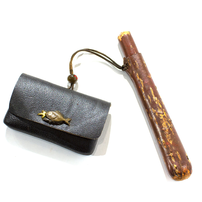 Tobacco Pouch with Cherry Bark Pipe Case – Shibui Japanese Antiques &  Furniture