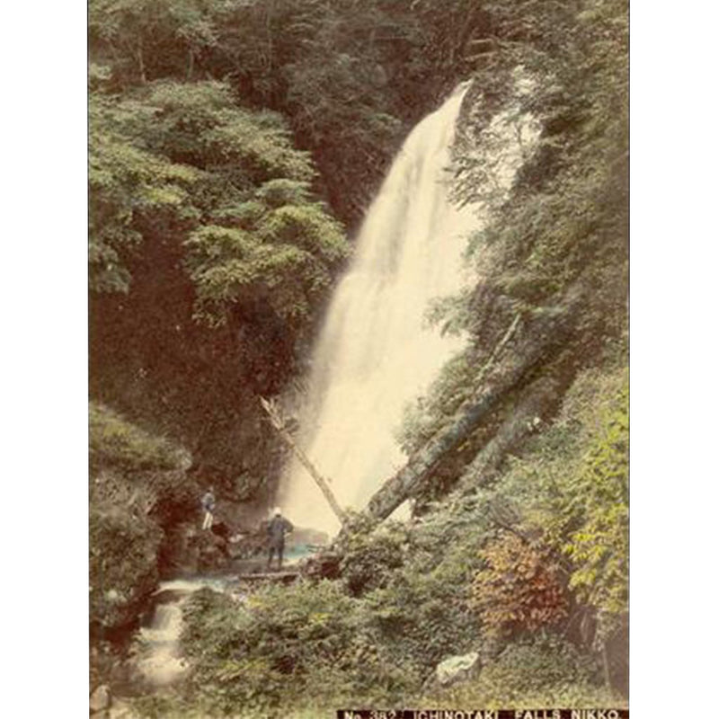 Hand-tinted Meiji Era Photograph | Ichinotaki Falls at Nikko | Japanese Antique Photography | Albumen Photography | Japanese Decor