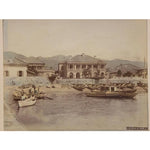 Hand-tinted Meiji Era Photograph | Bund of Kobe | Japanese Antique Photography | Albumen Photography | Japanese Decor