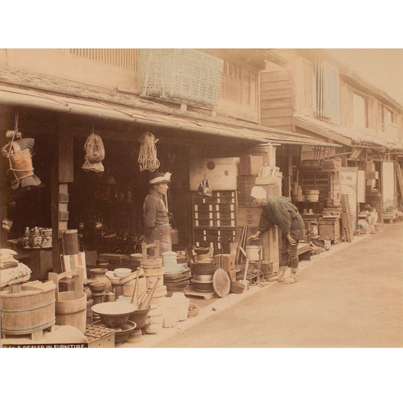 Framed Hand-tinted Meiji Era Photograph | Furniture Dealer | Japanese Antique Photography | Albumen Photography | Japanese Decor