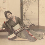 Female Musician |  Hand Tinted Japanese Albumen Photograph