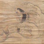 Pair of Japanese Sumi-e Ink Painting Scrolls with Koi