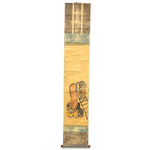 Otsu-e  Daikoku Shaving Fukurokuju  - Antique Japanese Scroll