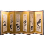 six panel gold leaf zen screen
