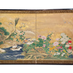 Stunning Pair Japanese Antique Folding Screen Byobu