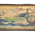 Stunning Pair Japanese Antique Folding Screen Byobu