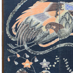Tsutsugaki Phoenix Byobu |  Japanese Indigo Folk Textile Screen
