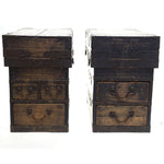 Pair of Gyosho Bako Peddler's Boxes Japanese Antique Storage Cabinet