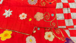 floral embroidery on the front of kimono
